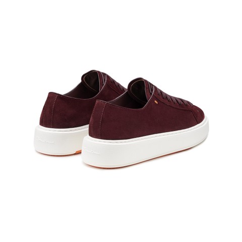 Women's burgundy suede sneaker - Santoni - 3