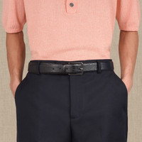 Men’s blue embossed leather adjustable belt - Santoni - 2