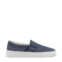 Men's blue suede slip-on sneaker - Santoni - 1