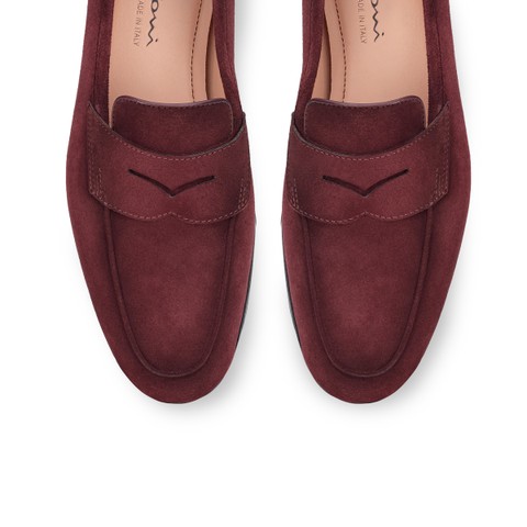 Women's burgundy suede Carla loafer