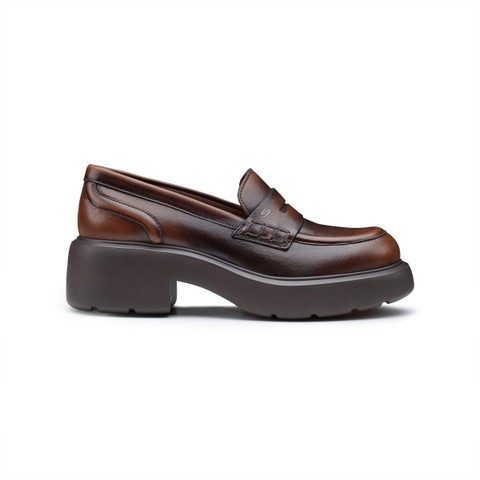 レディース レザー Easy ペニーローファー ブラウン - Santoni - 1