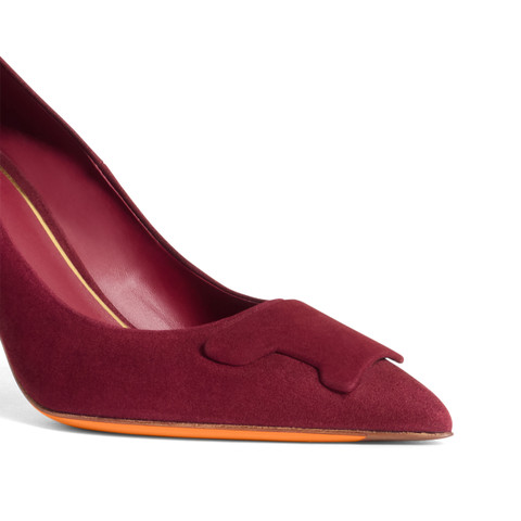 Women's burgundy suede high-heel Santoni Sibille pump - Santoni - 6