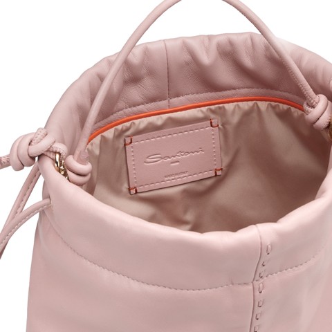 Pink leather crossbody bag - Santoni - 3