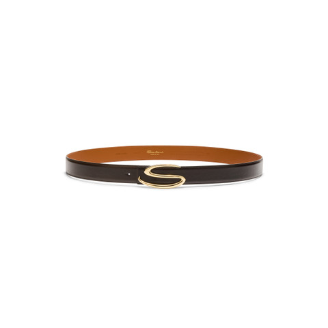 Sangle de ceinture en cuir marron - Santoni - 3
