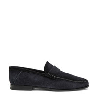 Men's blue suede penny loafer - Santoni - 1