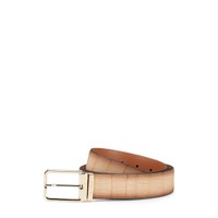 Brown alligator nubuck belt - Santoni - 1