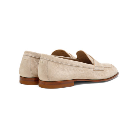 Mocassino penny da donna in nabuk rosa - Santoni - 4