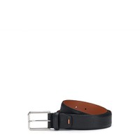 Black tumbled leather adjustable belt - Santoni - 1