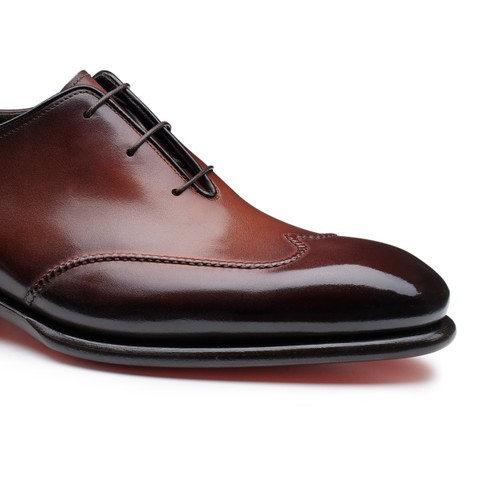 حذاء أكسفورد رجالي من الجلد بلون بني داكن - Santoni - 5