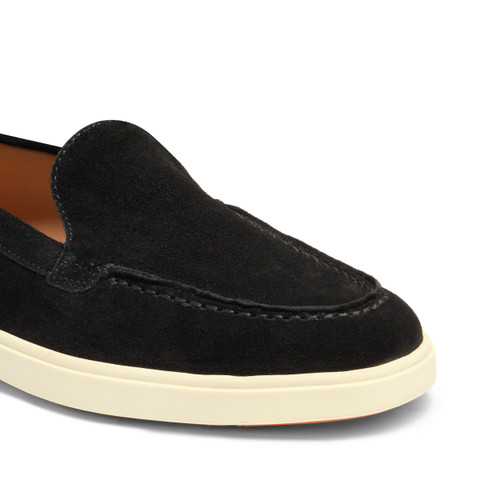 Women's black suede loafer - Santoni - 5