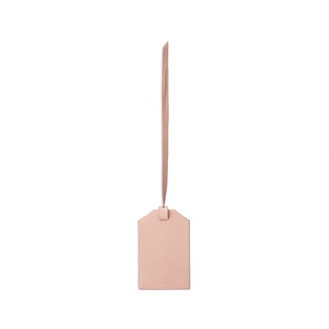 Pink tumbled leather luggage tag - Santoni - 3