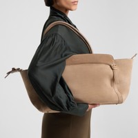 Borsa a spalla in suede beige - Santoni - 2