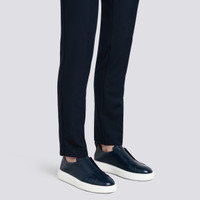 Men's blue leather slip-on sneaker - Santoni - 2