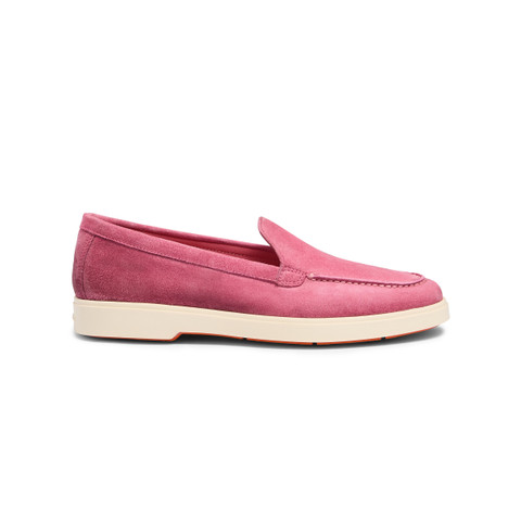 Women's pink suede loafer - Santoni - 1