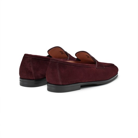 Women's burgundy suede Carla loafer - Santoni - 3