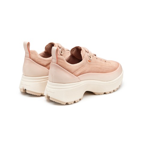Women's pink suede Easy Bounce Mountain sneaker - Santoni - 3