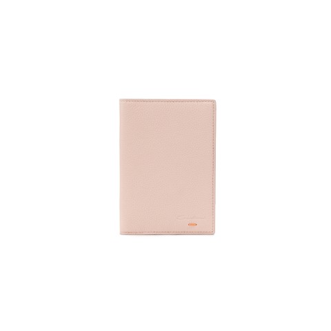 Pink tumbled leather passport case - Santoni - 1