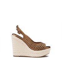 Women's gold leather wedge - Santoni - 1