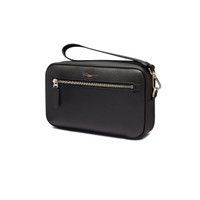 Black tumbled leather beauty case - Santoni - 2