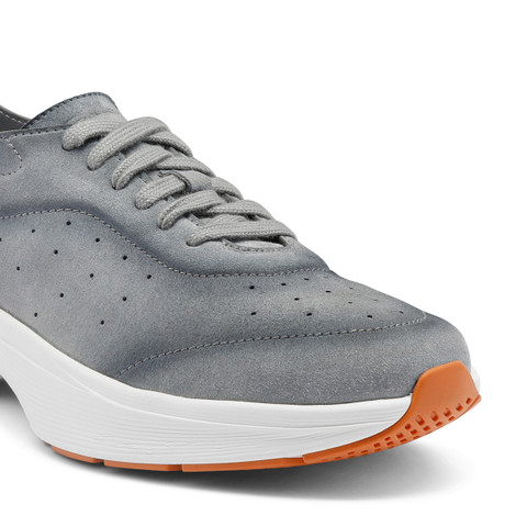 Men's grey suede and leather Easy Bounce sneaker - Santoni - 6