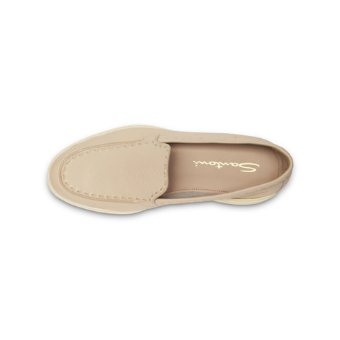 Women's pink tumbled leather loafer - Santoni - 5