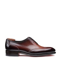 حذاء أكسفورد رجالي من الجلد بلون بني داكن - Santoni - 1