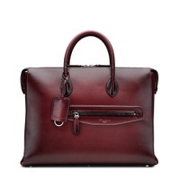 Sac d&rsquo;ordinateur en cuir bordeaux - Santoni - 1