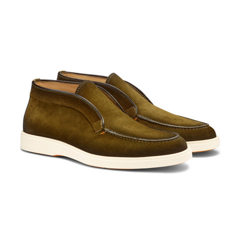 Stivaletto desert da uomo in suede verde - Santoni - 3
