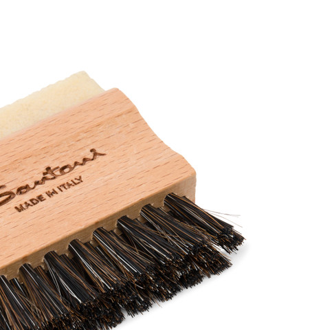 Small wooden brush with natural rubber and mixed horsehair bristles - Santoni - 4