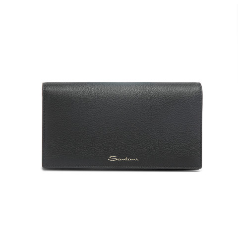 Black leather crossbody bag - Santoni - 1