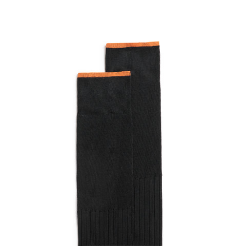 Black Filo di Scozia mercerised cotton high socks - Santoni - 3