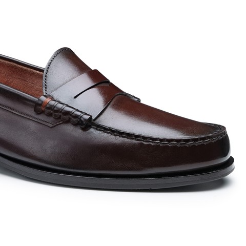 Dunkelbraune Penny Loafer f&uuml;r Herren aus Leder - Santoni - 5