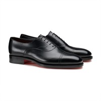 Men's black leather Oxford lace-up - Santoni - 2