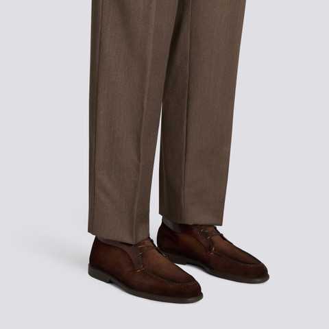 Men's dark brown suede and leather desert boot - Santoni - 2