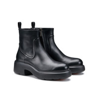 Women's black leather Easy ankle boot - Santoni - 2