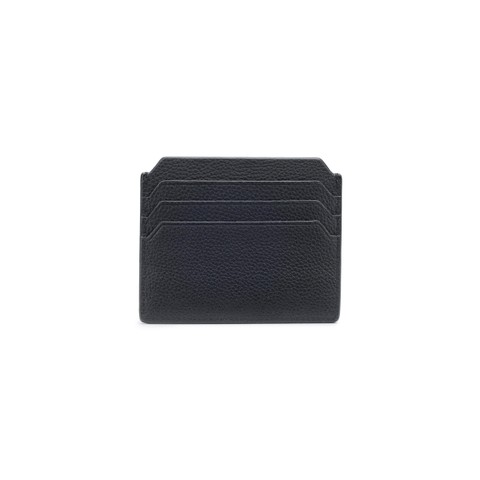 Black tumbled leather credit card holder - Santoni - 4