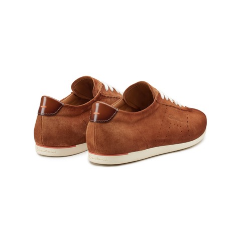 Sneaker da donna in suede marrone - Santoni - 3