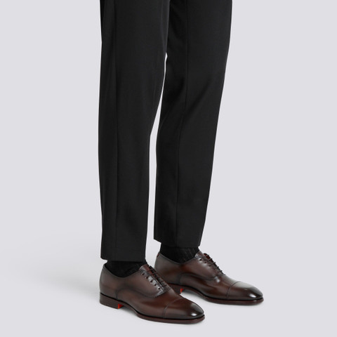 Men's dark brown leather Oxford shoe - Santoni - 2