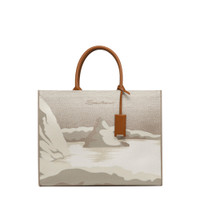 Beige fabric shopper - Santoni - 1