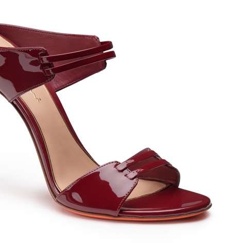 Women's red patent leather high-heel sandal - Santoni - 6