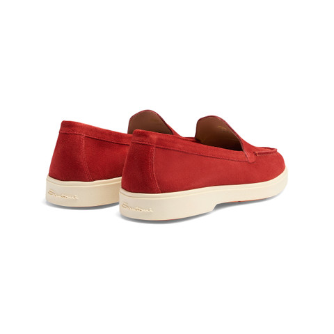 Mocassino da donna in suede rosso - Santoni - 4