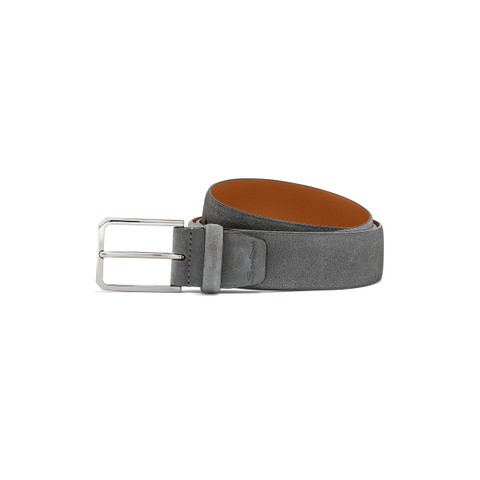 Men's grey suede adjustable belt - Santoni - 1