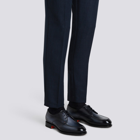 Men's blue leather Derby shoe - Santoni - 2