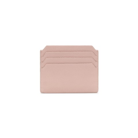 Pink tumbled leather credit card holder - Santoni - 4