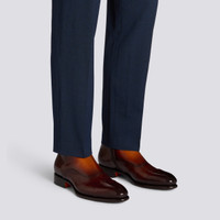 Men's orange leather ankle boot - Santoni - 2