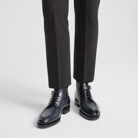 Men's grey leather ankle boot - Santoni - 2