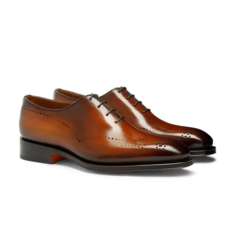 Braune Oxfords für Herren aus Leder - Santoni - 2