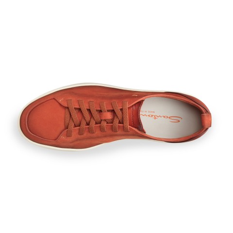 Men's orange nubuck Santoni Off-duty sneaker - Santoni - 4