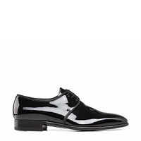 Men's black patent leather derby shoe - Santoni - 1
