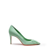 Women's green suede high-heel Santoni Sibille pump - Santoni - 1